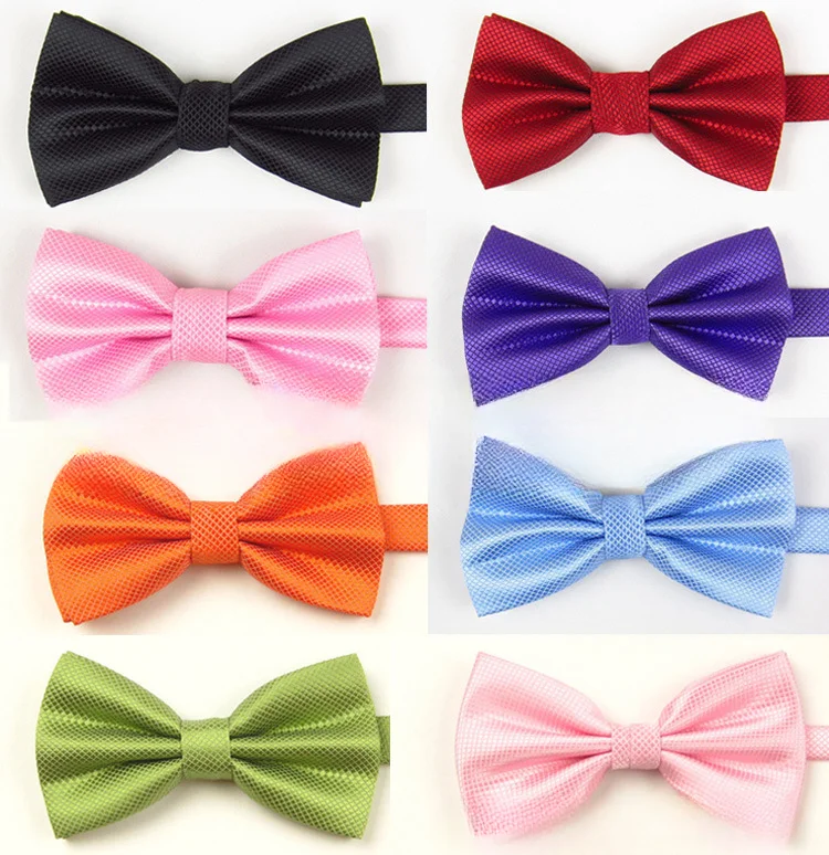 

12*6CM New Tide 13 Styles Solid Polyester Bowtie for Man Woman Business Wedding Bowties Necktie Accessories Wholesale