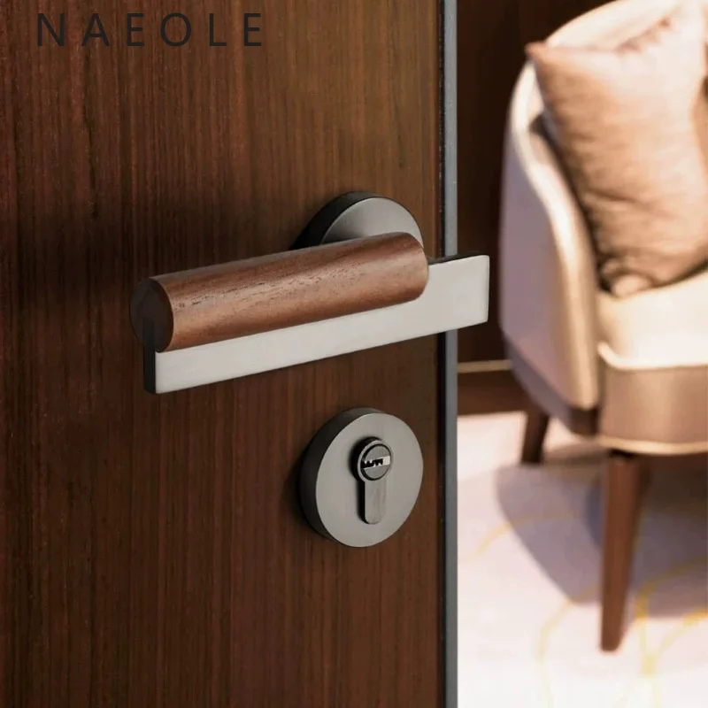 

Home Door Lock, Multi-color Handle, Indoor Lock, Bedroom Handle, Silent Magnetic Zinc Alloy Wooden Door, Bathroom with Key