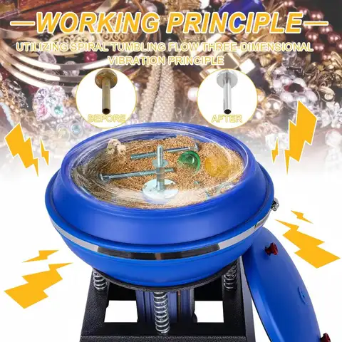 12 Inch Vibratory Tumbler Jewelry Polishing & Metal Parts Finishing Machine for Smooth and Shiny Results