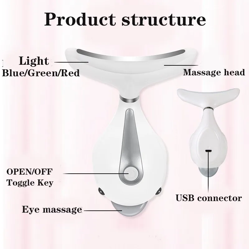 Masajeador facial eléctrico, herramientas antiarrugas, terapia de luz LED, masajeador de belleza, mejora el colágeno