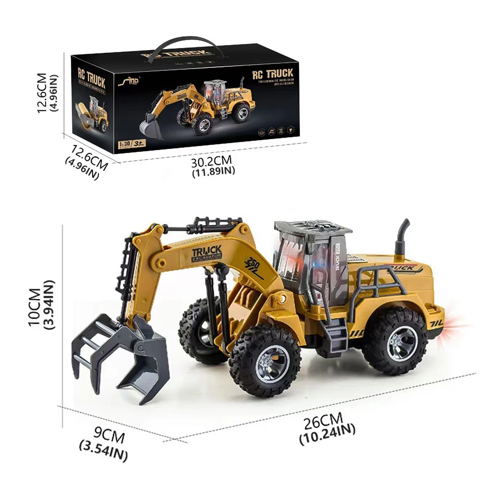 Children\'s Remote-Controlled Six Channel Excavator Bulldozer Forklift Engineering Vehicle Toy