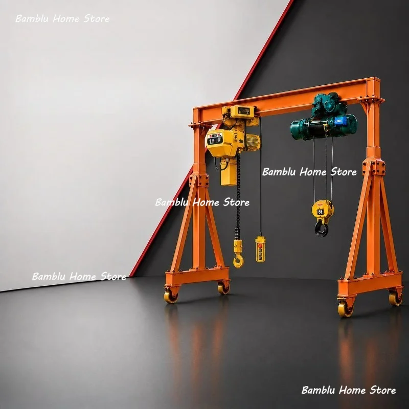 Mobile Gantry Frame 0.5/1/2/3 Ton Fixed Lifting Mini Gantry Crane Workshop Lifting Gantry Frame Transportation Equipment JT40
