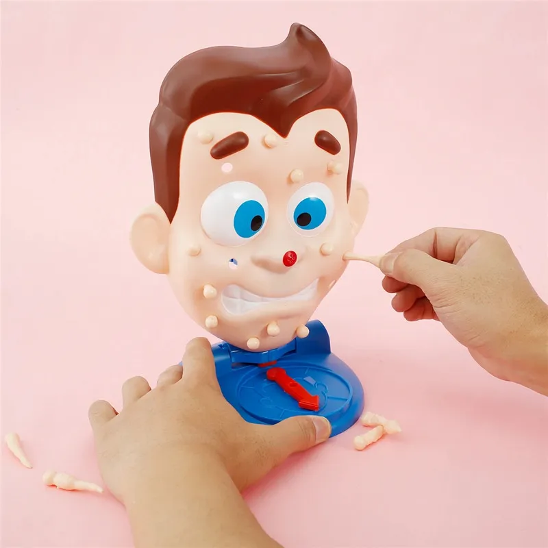 Hot Sale Novelty Party Game Toys Simulate Face Squeeze Acne Water Spray Popping Pimple Board Game Parent-child Interactive Prop