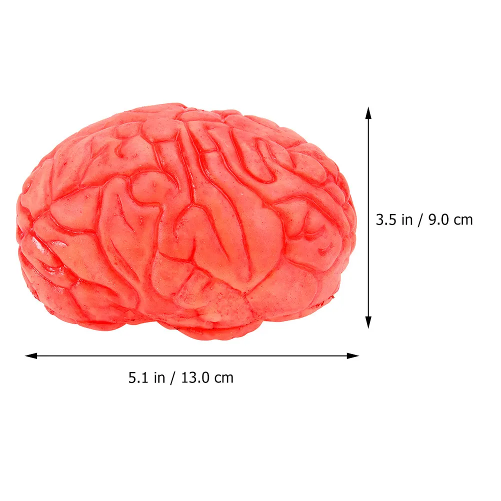 3Pcs High-Detail Simulated Brains Vinyl Halloween Decoration Prop for Themed Parties Scary Brain Decor Desktop Mini Brains