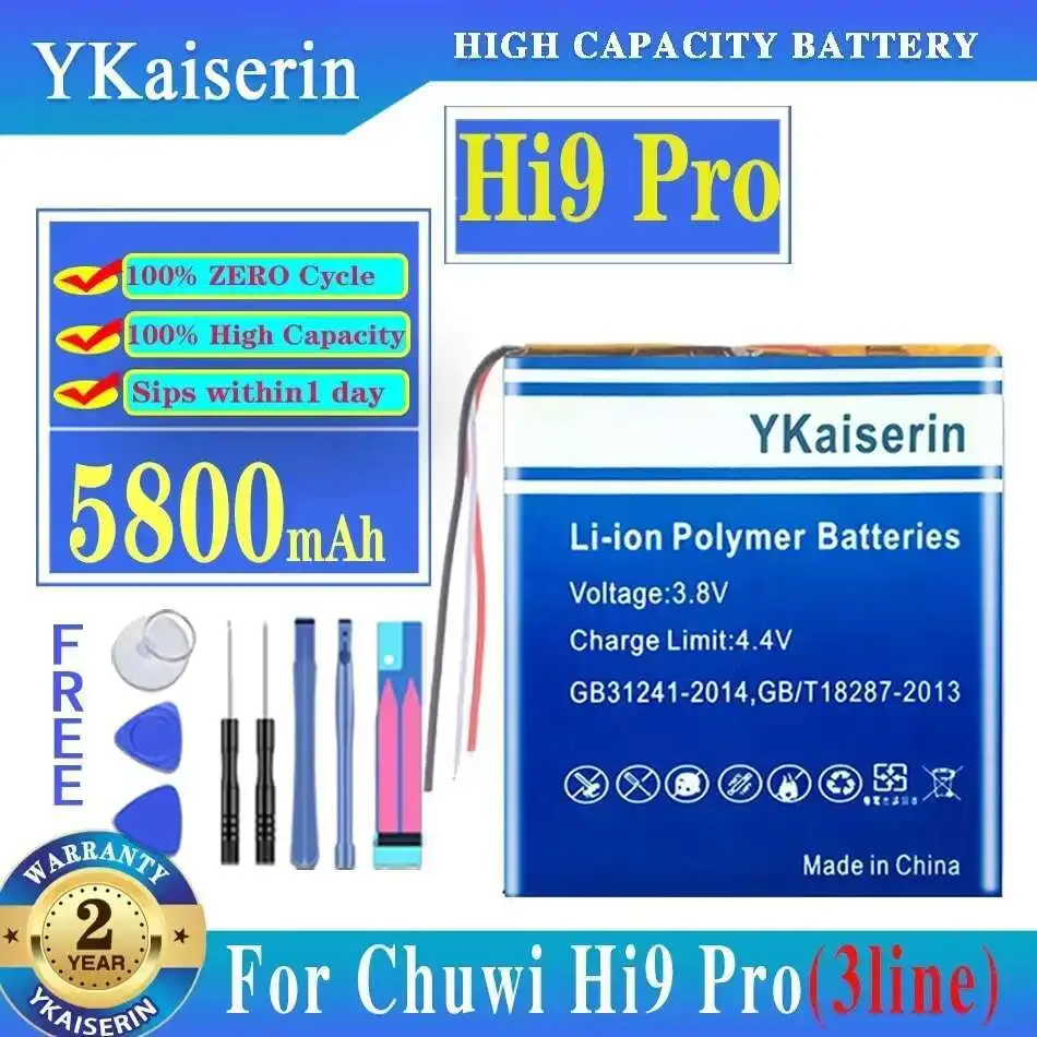 

Для планшетного ПК Chuwi Hi9 Pro/Hi9Pro, 3-проводной аккумулятор для планшета, 5800 мАч Hi9 Pro (3 провода)