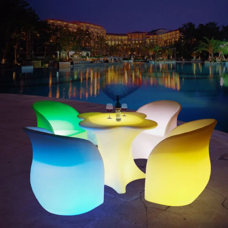 

Event Party Garden Light up Club Lounge High Beach Top Cocktail Furniture Round Outdoor Led bar Table