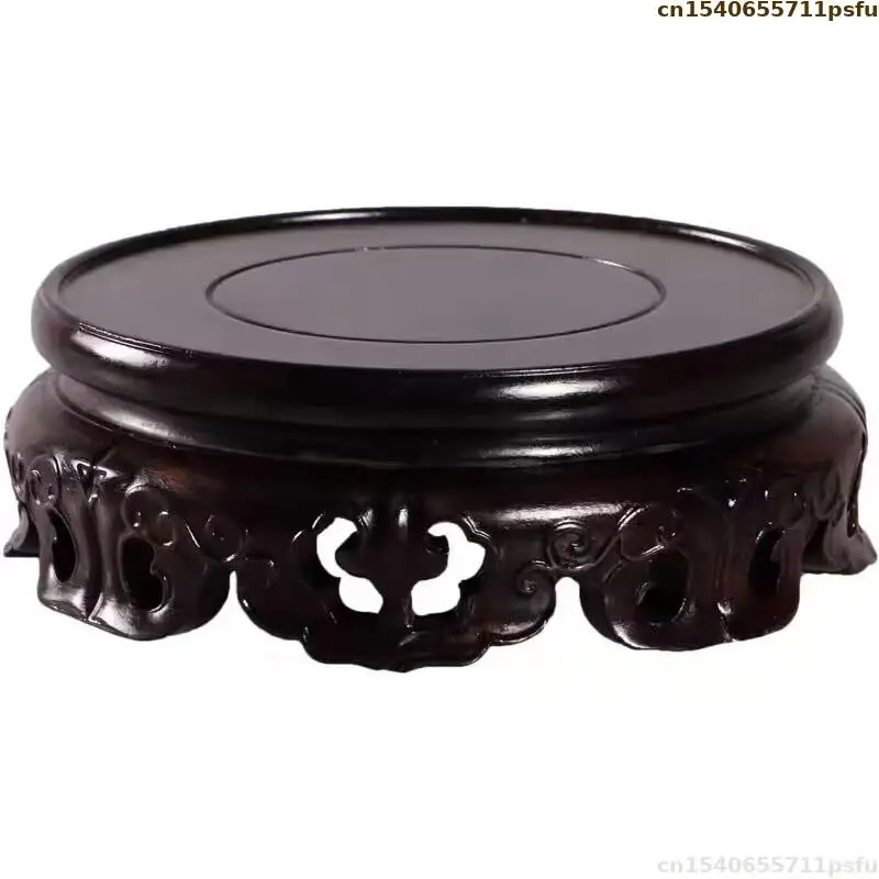 High Quality Ebony Standing Flower Base Bonsai Plant Shelf Vase Flower Pot Wood Sorting Table Rack Tea Set Pedestal Garden Decor