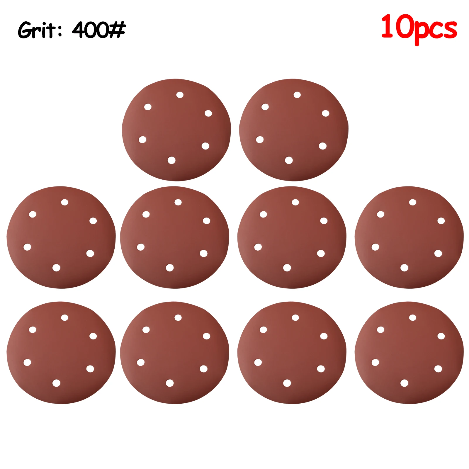 9 Inch 225mm! 10pcs Sanding Discs Sandpaper, 6 Holes, Sanding 60 120 180 240 400 Grits Sand Paper For Random Orbital Sander