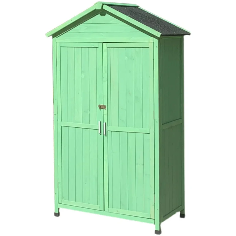 

Outdoor Waterproof Sun Protection Storage Shed Solid Wood Furniture for Courtyard Garden for Farmhouse and Park Use