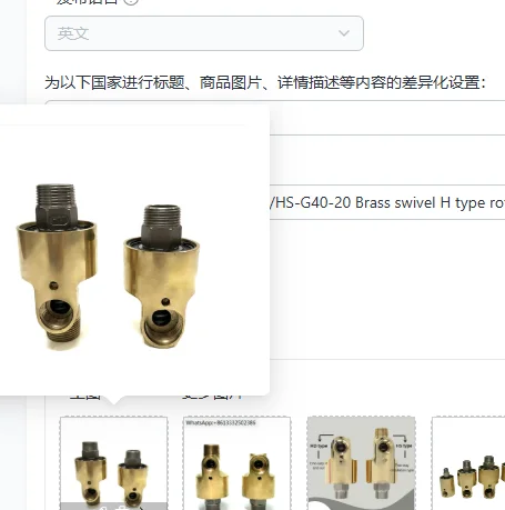 

HS-G25-10/HS-G32-15/HS-G40-20 Brass swivel H type rotary joint HS double channel hydraulic swivel joint