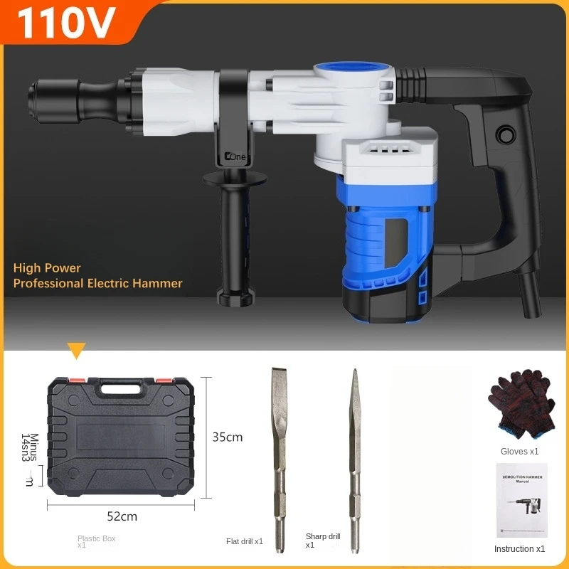 110v/220v Heavy-Duty muurbrekende elektrische hamer Industriële wandgleuf Beton Elektrisch Pick Oonicanica Estat NaderenCu Nad Het Nad Vend Pour Pour Four