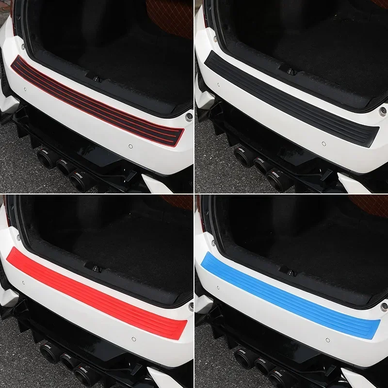 Universal Car Rear Bumper Guard PVC Soft Adhesive Plate Trunk Scuff Protective Anti-Scratch Sill Cover Trim Guard Edge Strip