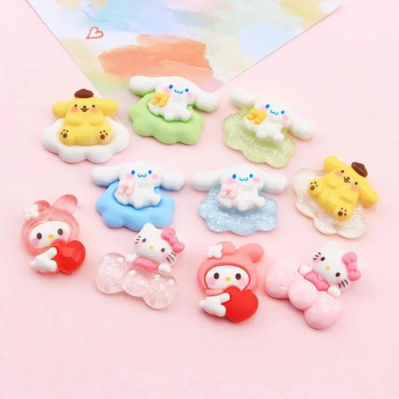 5pcs cute sanrio cloud cartoon resin flatback diy kawaii resin accessories crafts materials scrapbooking embellishment