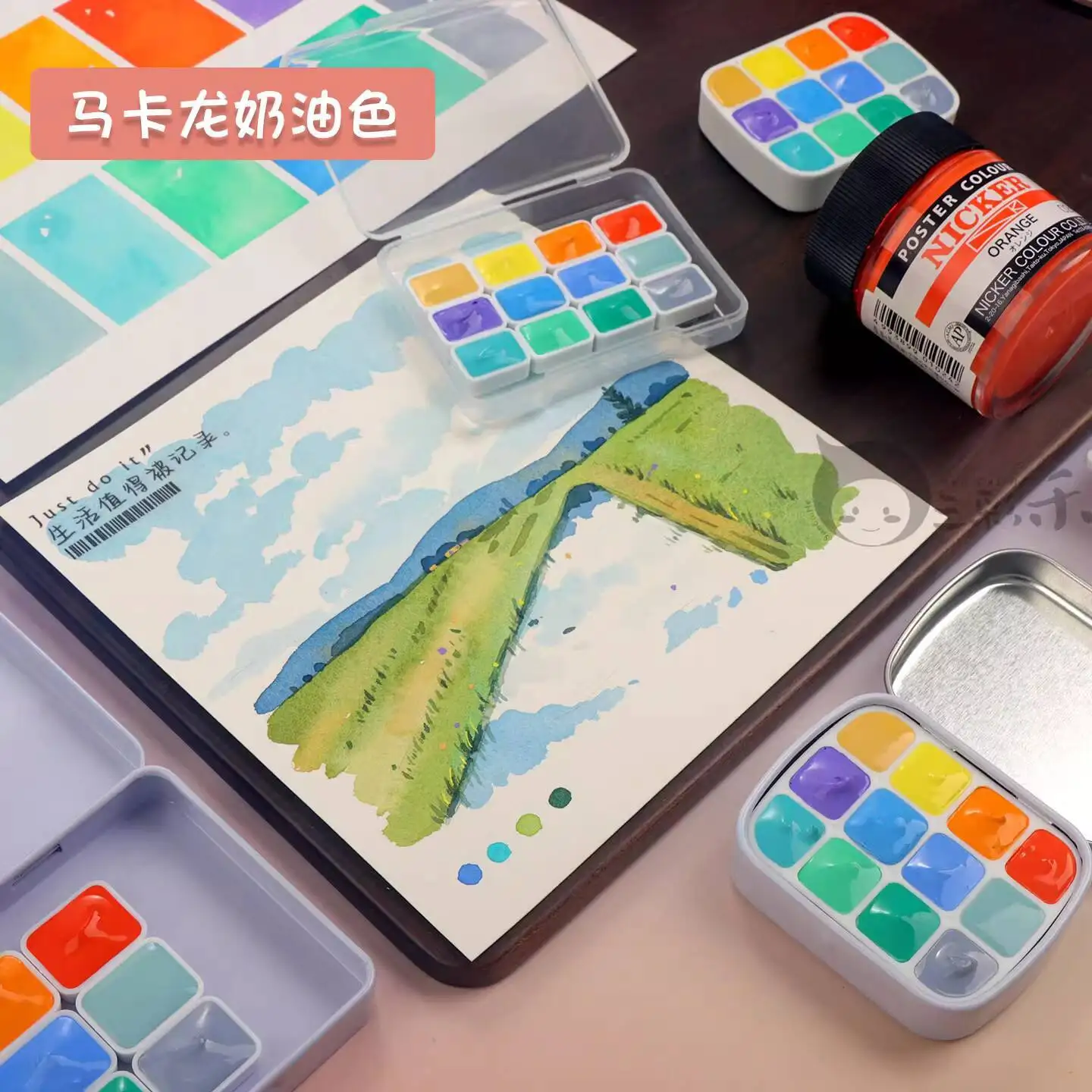 

Japan Nicker Macaron Color Watercolor Paint Set Opaque Watercolor Solid Watercolor Paint Set