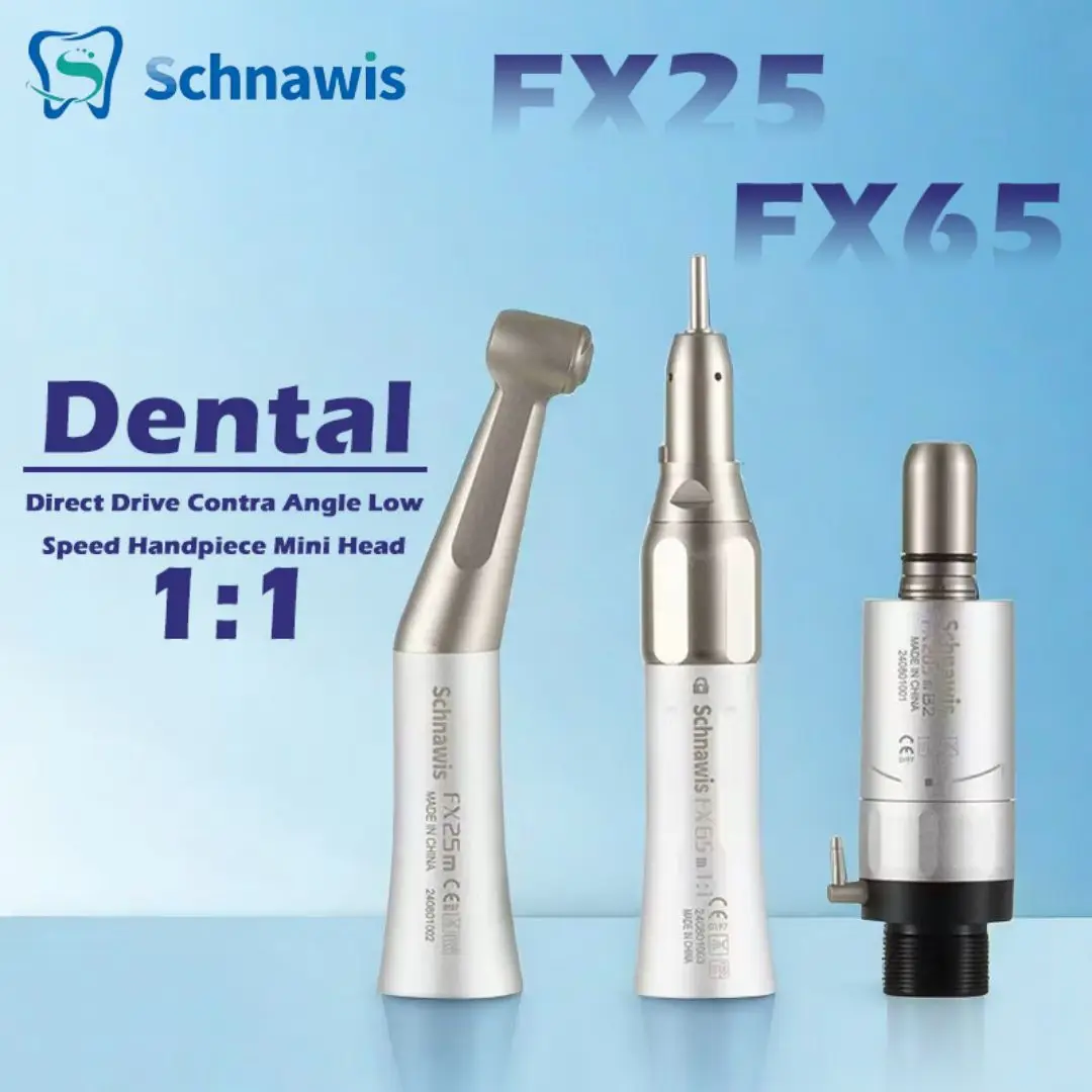 FX25 FX65 Dental 1:1 Direct Drive Contra Angle Low Speed Handpiece Mini Head Dentistry Against Contra Angle Polishing Tools