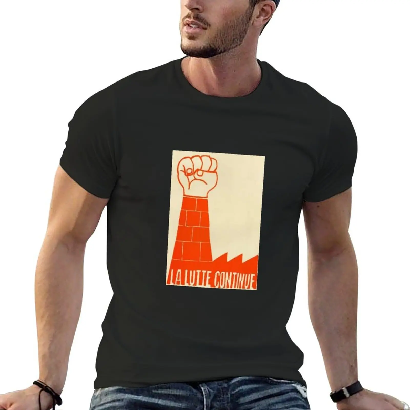 La Lutte Continue Paris May '68 Poster T-Shirt vintage graphic tee designer shirts mens graphic t-shirts