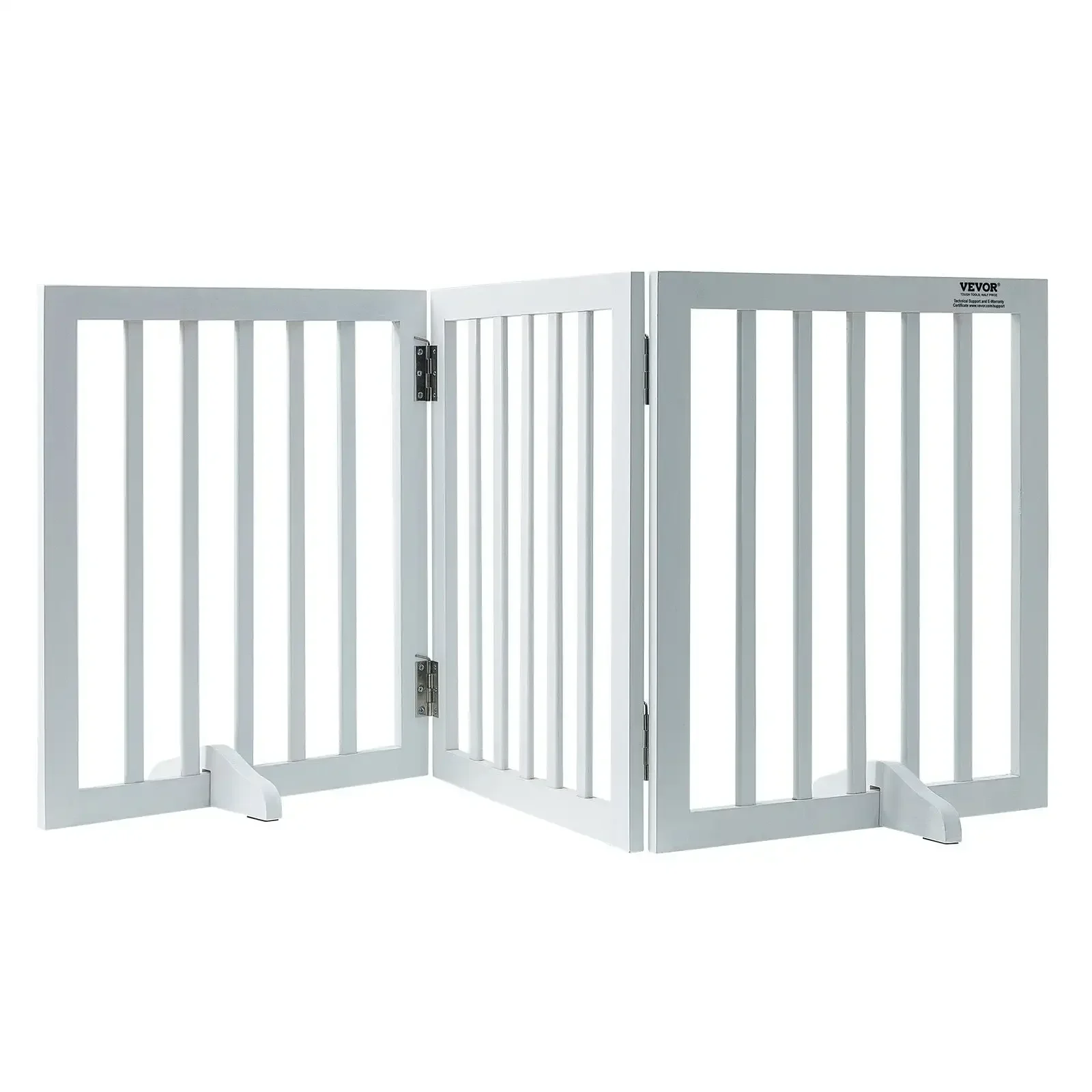 Free Standing Dog Gate, 24" H x 60" W Freestanding Pet Gate, 3 Panels Foldable Dog Gate for Wide and Narrow Passageways