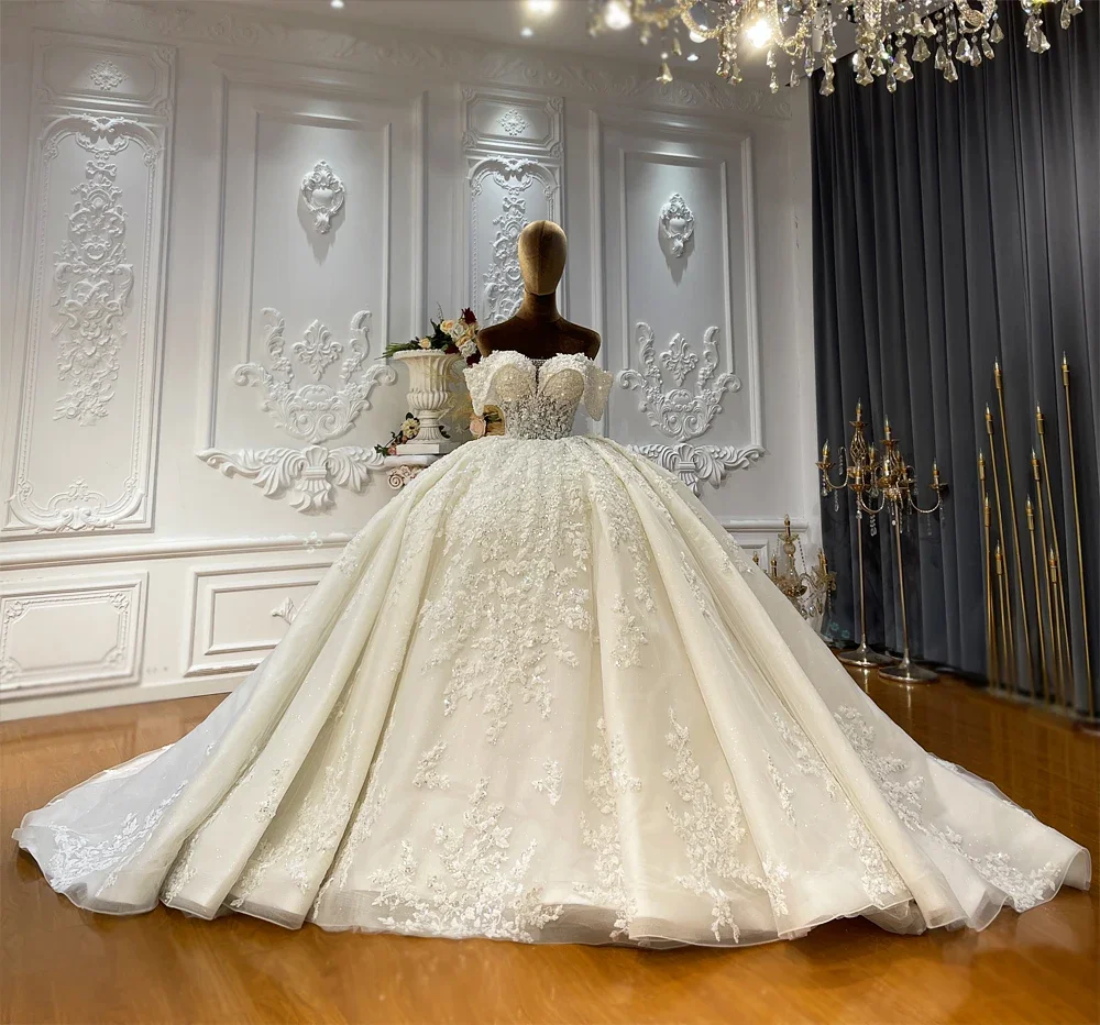 Customized 2027 Gorgeous Off The Shoulder Lace Wedding Dresses Big Ball Gown Amanda Novias Official
