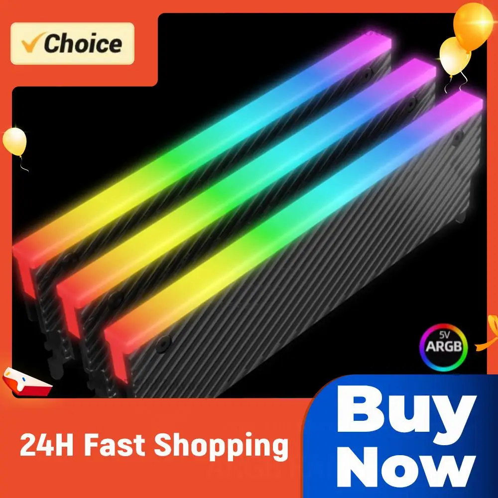 

Кулер-радиатор для ОЗУ 5В 3PIN ARGB с поддержкой Aura Sync, охлаждающий жилет из алюминиевого сплава для памяти ПК, для моделей DDR2 DDR3 DDR4 DDR5