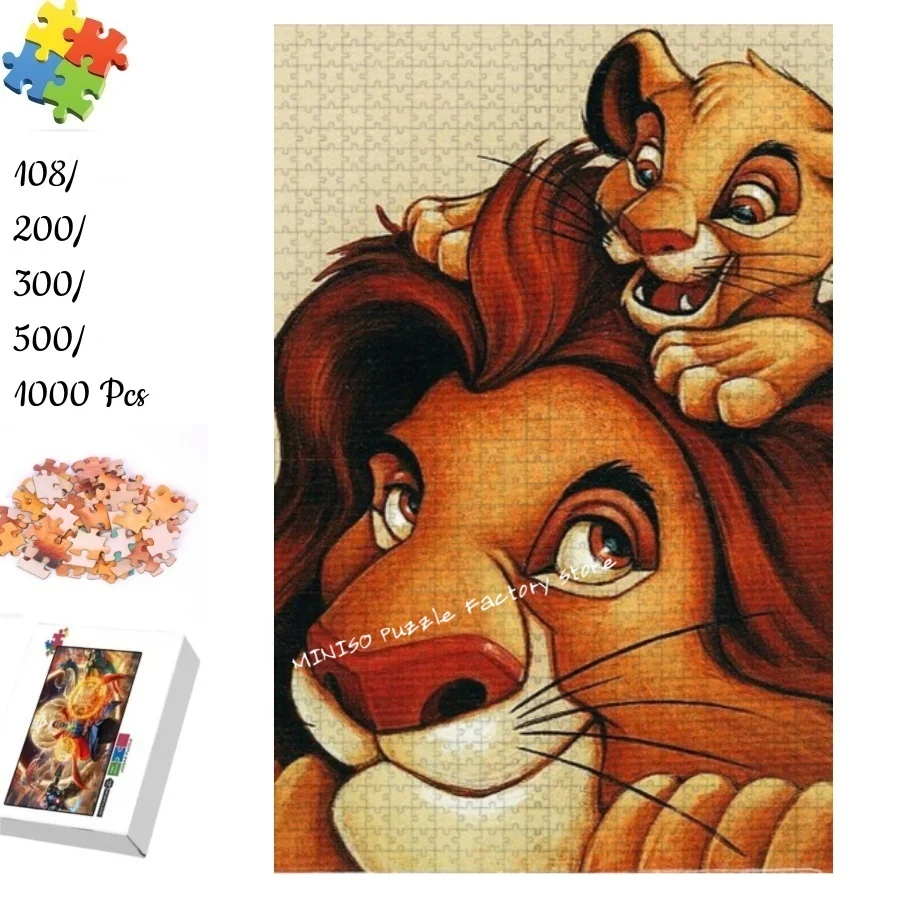 

Disney The Lion King Jigsaw Puzzles Cardboard/wooden 108/200/300/500/1000 Pieces Puzzles for Adults Kids Gifts Toys Family Games