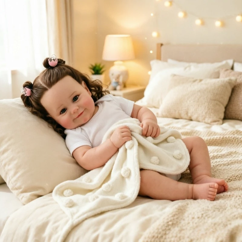 

60cm Cute Handmade Vinyl Silicone Girl Doll Maddie with Planting Hair Alive Babies Doll