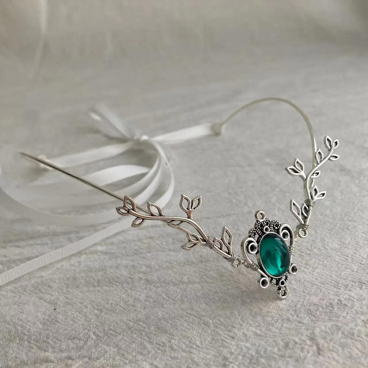 Braut Kopfschmuck Wald Elf Tiara Elfen Kopfschmuck Feenkrone Elventiara Elfenkrone Kreis Hochzeitskrone – Detail 3