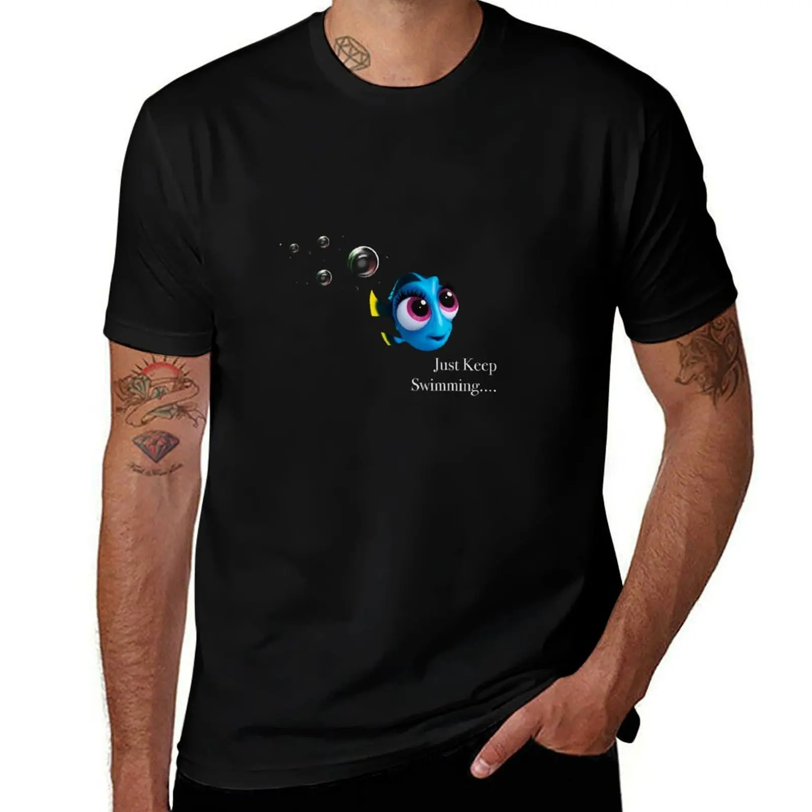 

Dory , keep swimming just T-Shirt All Match Basic Short Sleeve Top