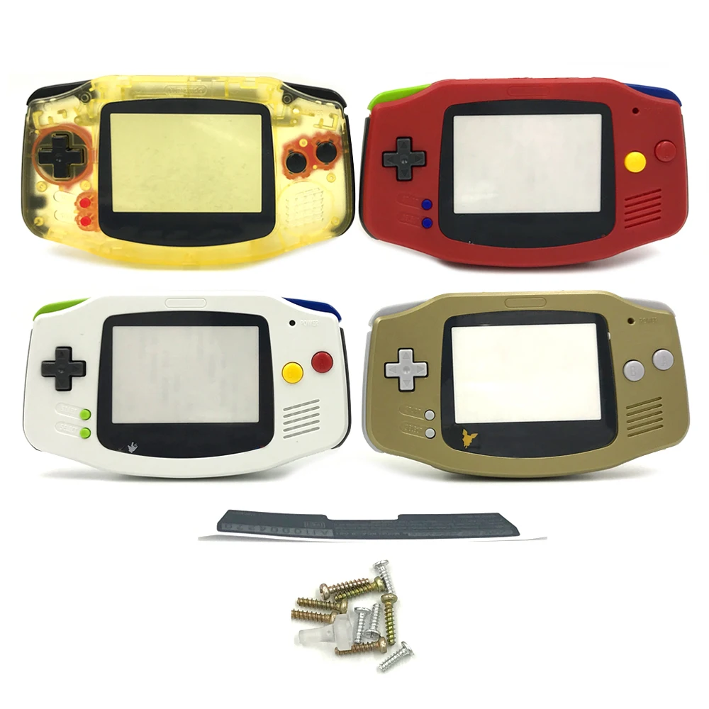 

Full set Housing Shell Case Cover w/ Screen Lens Protector rubber pad buttons for Game Boy Advance GBA console