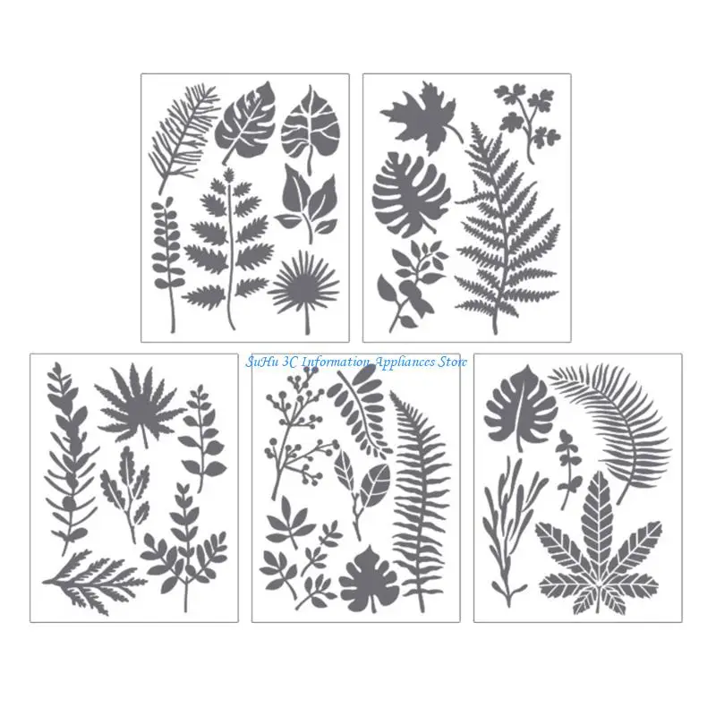 5Pcs Reusable PET Painting Templates 6.7x5In Butterfly Flower Stencils For Kids Drawing Scrapbooking Journal Album