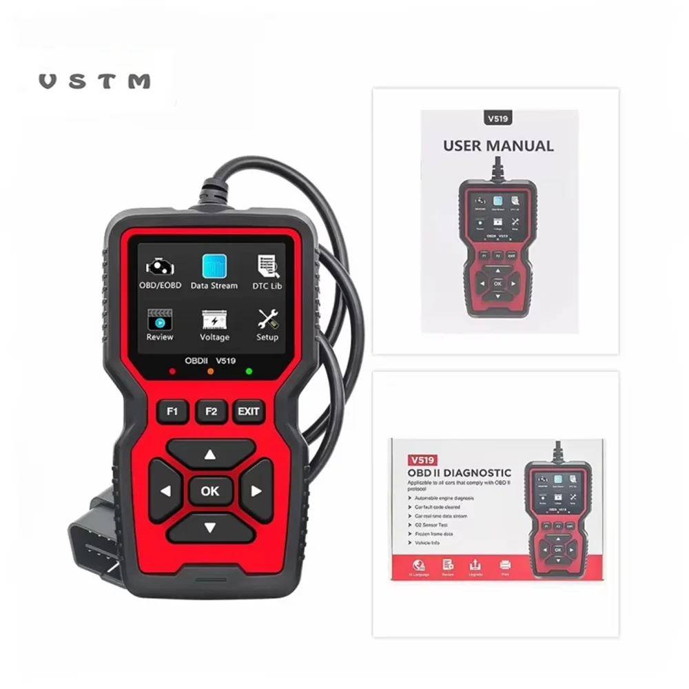 V519 OBD2 Scanner Live Data Professional Mechanic Diagnostic Code Reader Tool For Check Engine Light Battery Voltage Test