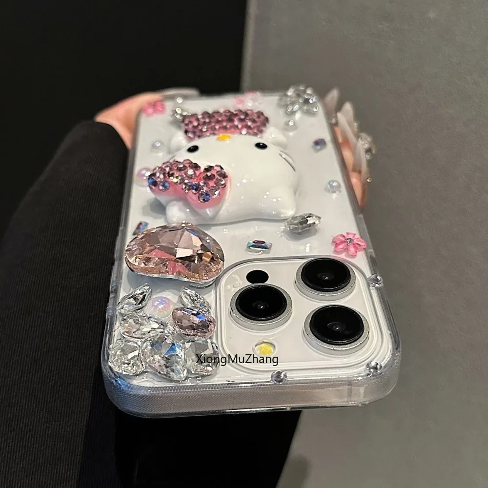 Hello Kitty Herzförmige Strass-Schutzhülle für TCL 60 50 SE 50 LE 50 XL Nxt-Papier für TCL 505 502 501 605 Diamond Cover – Detail 5