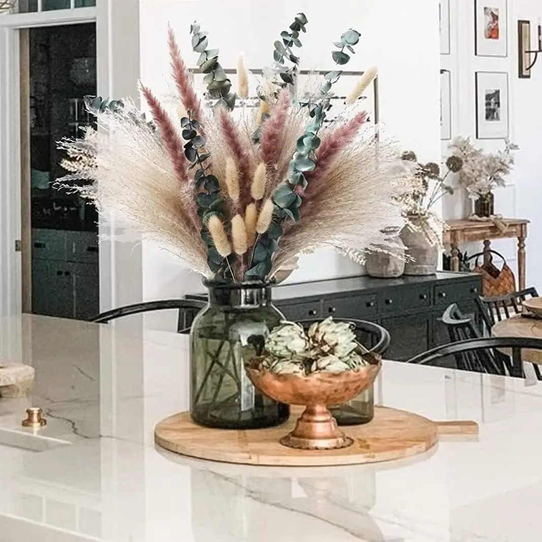 

Natural Fluffy Pampas Grass Phragmites Rabbit tail Grass Mix and Match Bouquet Boho Style Wedding Flower Arrangement Decoration