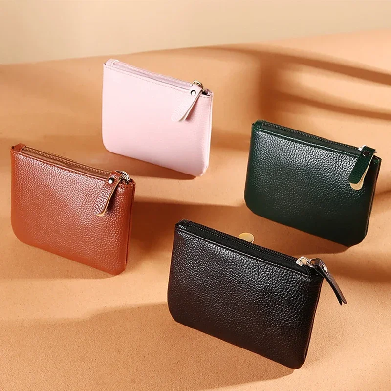 Fashion Litchi Pattern Coin Purse PU Leather Mini Wallet Women Simple Brand Designer Small Hand Bag Cash Pouch Card Holder