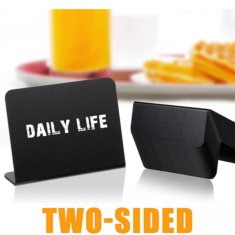 A14M 100Pcs 4X3 Inches Mini Chalkboard Table Tent Sign Chalkboard Buffet Tags Food Label For Party Tabletop Chalkboard Signs