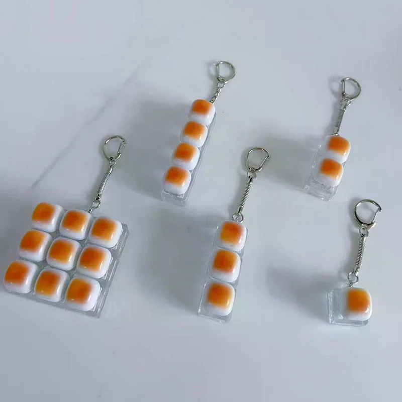 Vv HOT NEW Caramel Bread Stress Relief Keyboard Keychain Button Keycap Backpack Pendant For Student Office Adult Accessory 1PCS