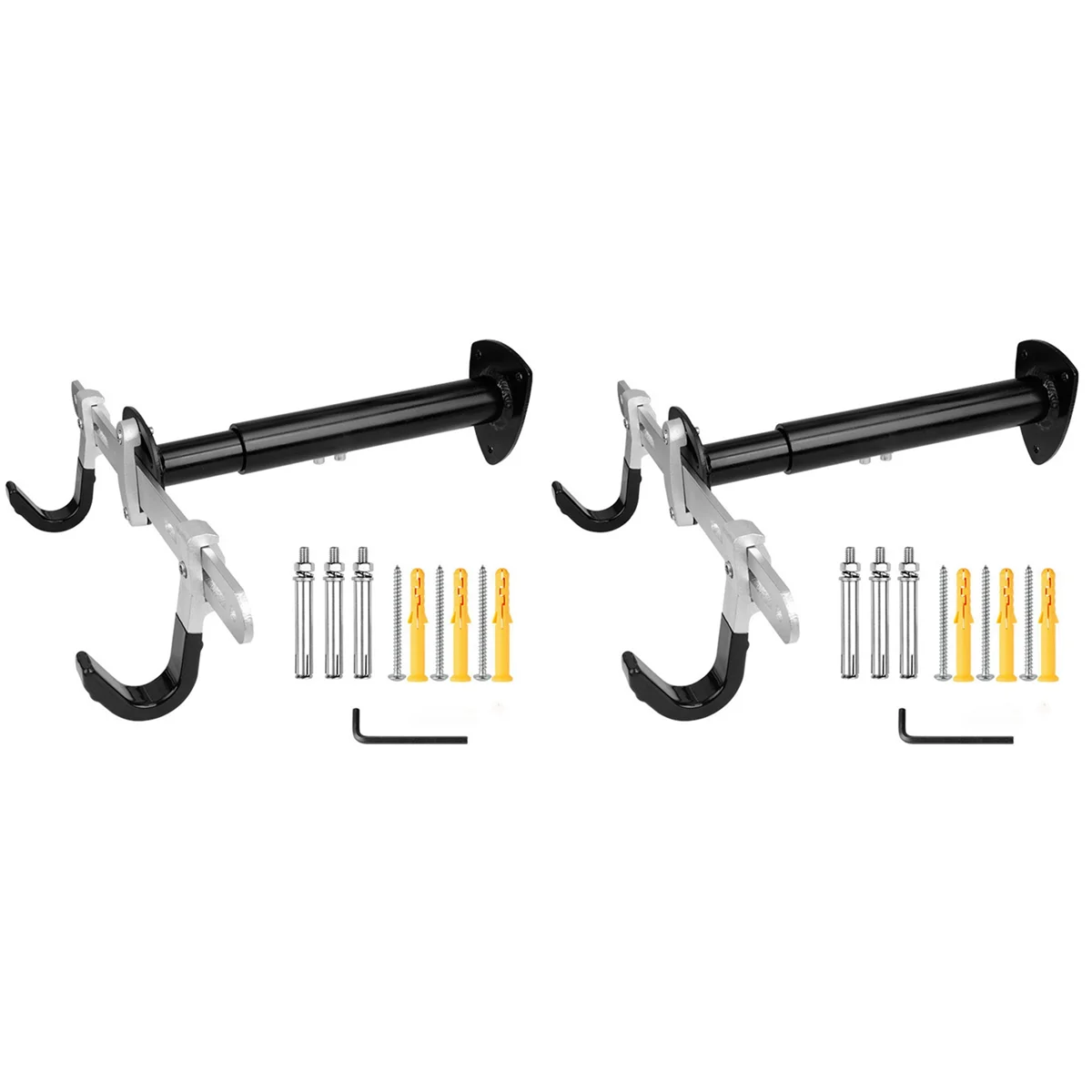 

2X 50KGS Capacity Bicycle Wall Rack . Alloy Bike Support Mount Hanger for Indoor Storage Service with Quality Screws