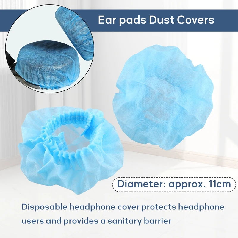 100 Pcs Disposable Hygienic Sanitary Earpads Ear Pads Cushions Stretchable Fabric For Headsets