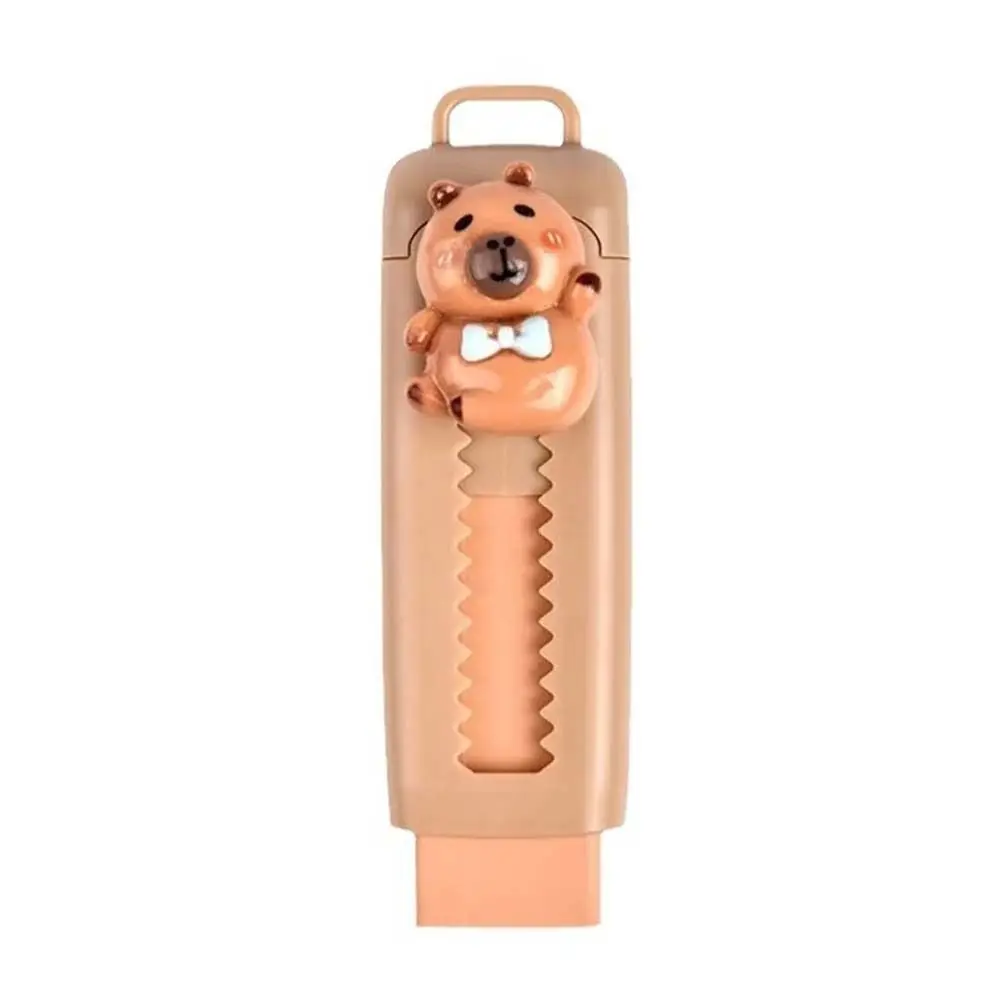 Funny Traceless Capybara Eraser Portable Wiping Push Pull Eraser Aesthetic Retractable Pencil Rubber Kids/Children