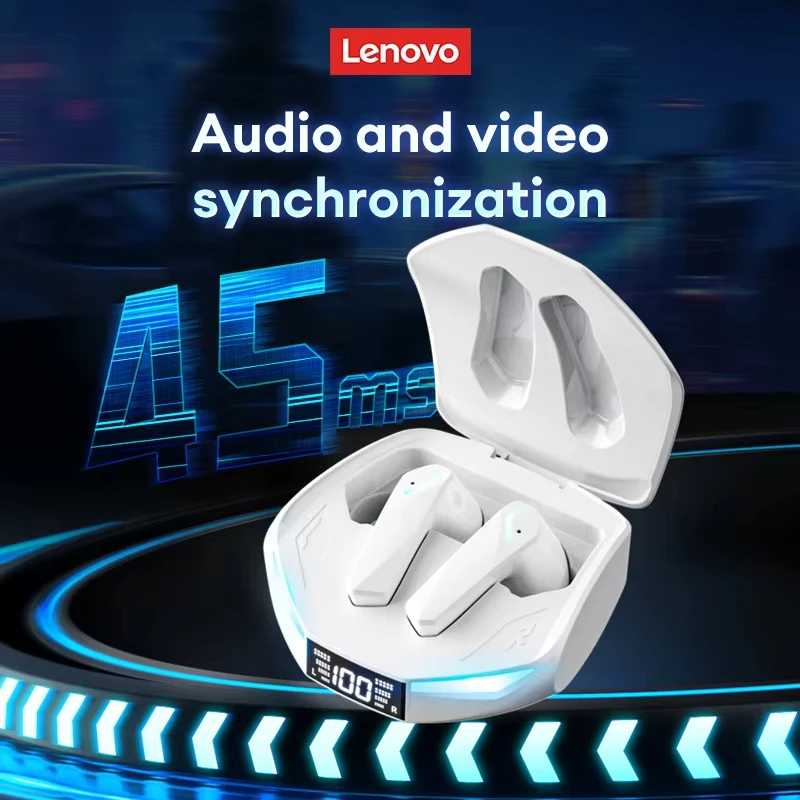 Lenovo XT53 Wireless Upgrade Bluetooth 5.4 Earphones Low Latency Dual Mode Gaming Headset LED Digital Display Sport Earbuds New