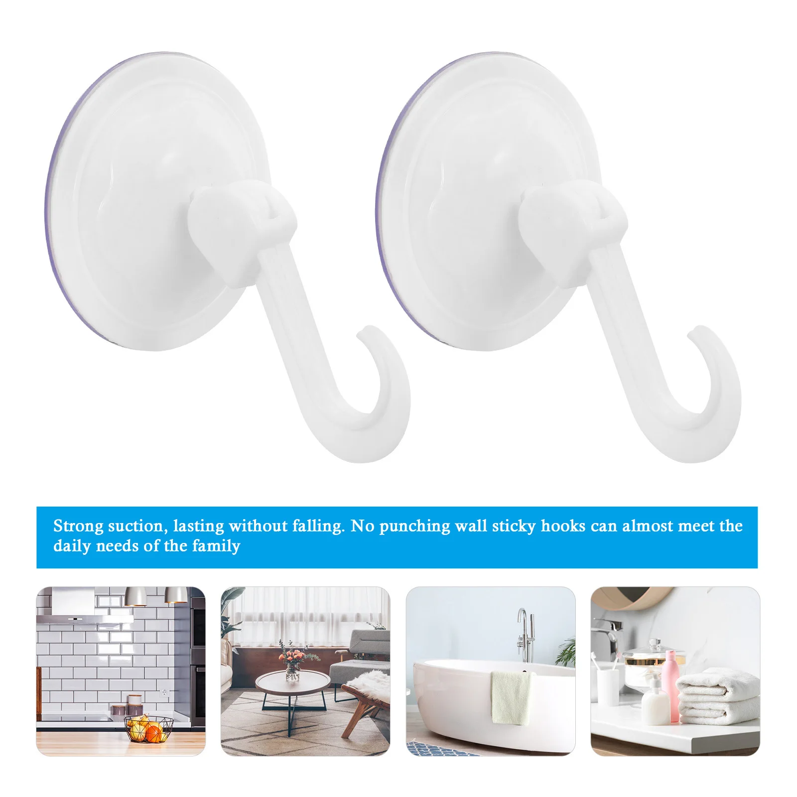 

15pcs Suction Cup Hooks Traceless Wall Hangers For Bathroom Kitchen Door Home Use No Punching Sticky Hooks Plastic Mounting