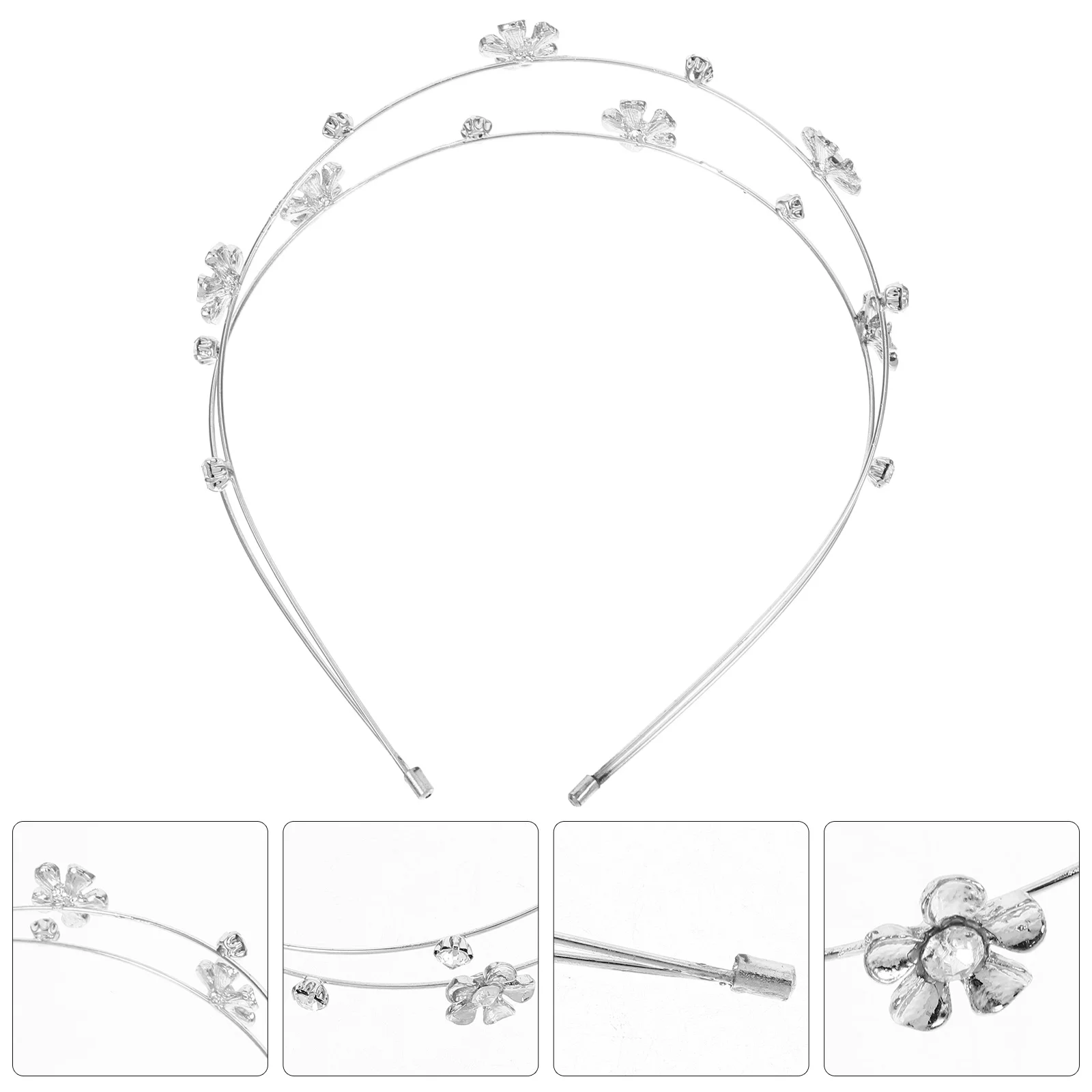 Headbands for Girls Wedding Hair Accessories Double Layer Bridal Women's Ribbons