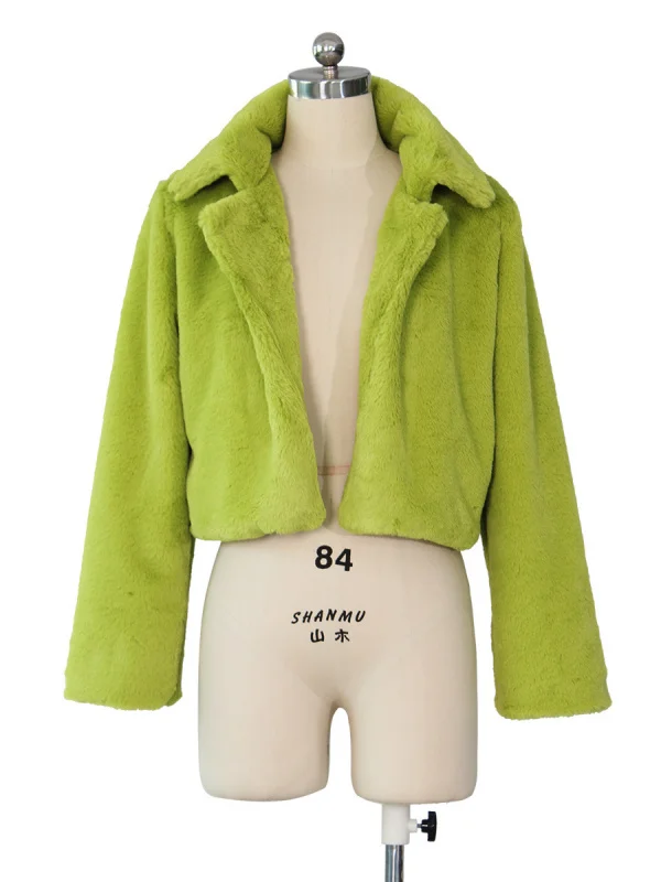 سترة فضفاضة من الفرو الاصطناعي ort Jaet ملابس خارجية مخملية واي دونهوانغ للخريف والشتاء حلوة Sle طوق طويل Sve مربع