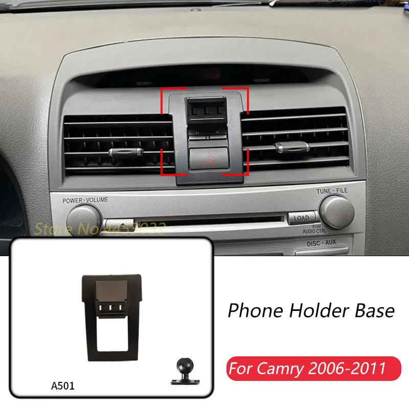 Car Phone Holder Base Special Mounts For Toyota  Camry 2006-2011 Fixed Air Outlet Bracket Base Accessories With Ball Head 17mm