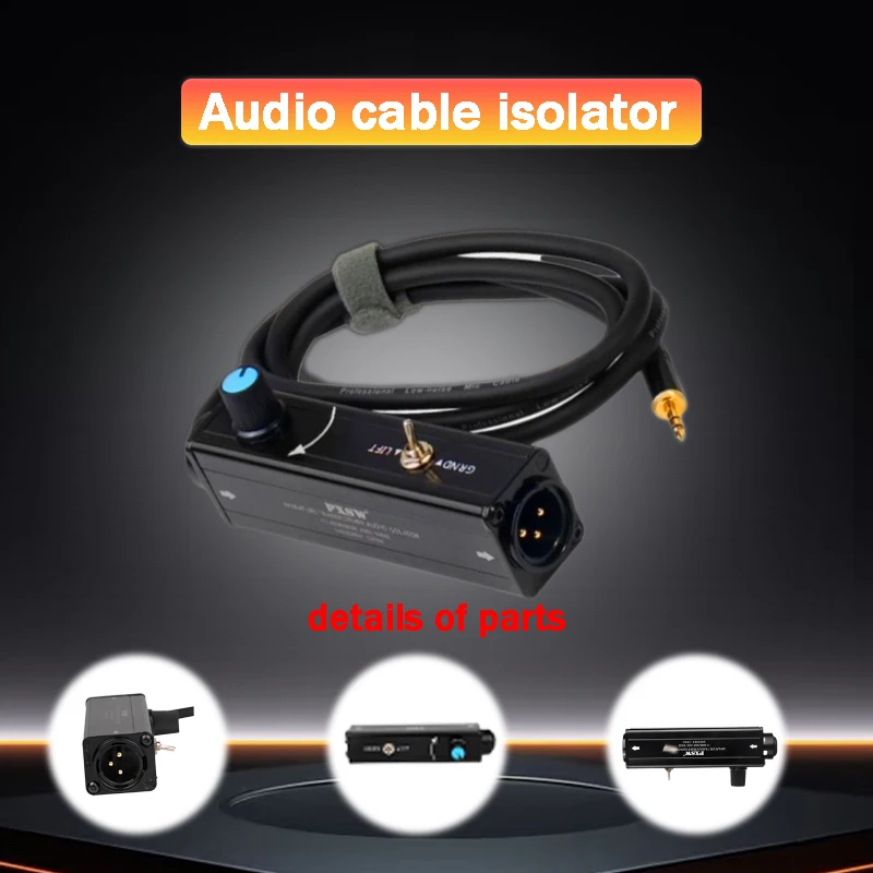 3.5mm XLR Eliminates Noise Ground Loop Audio Isolator Anti-Interference Current Sound Eliminates Noise Audio Cable Isolator