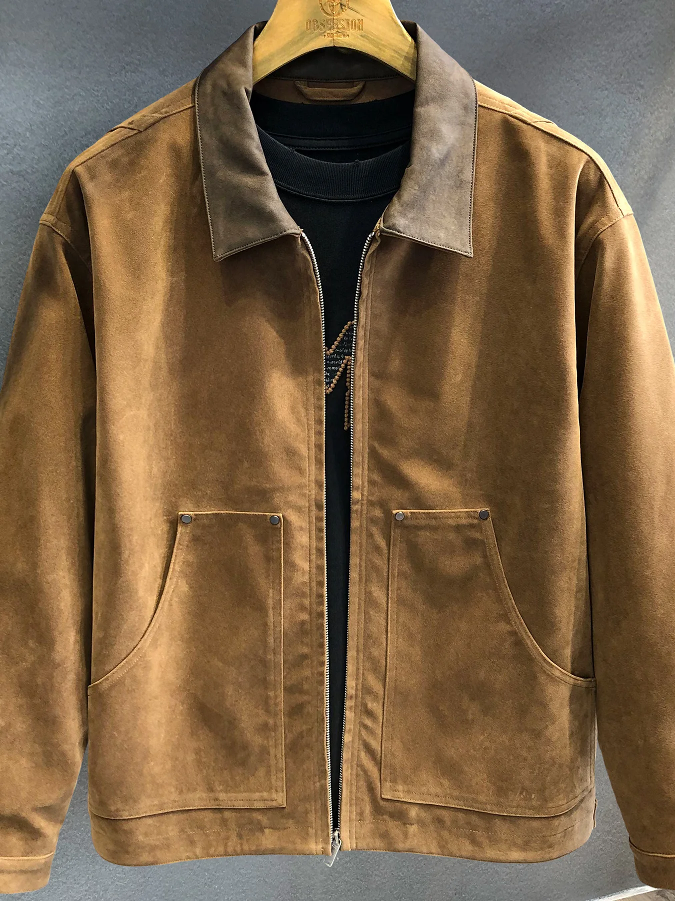 

Ретро-кожаная куртка для мужчин в американском стиле, осенняя новинка, трендовая, премиум-класса, мотоциклетная, верхняя одежда, силуэтный крой