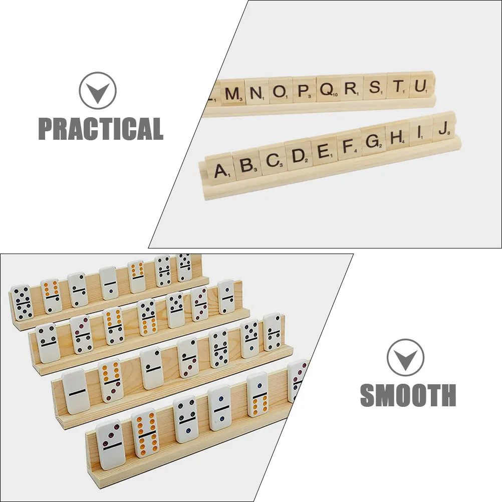 

8 Pcs Wooden Letter Ornaments DIY Domino Holders Accessory Displaying Toy Desktop Racks Bases