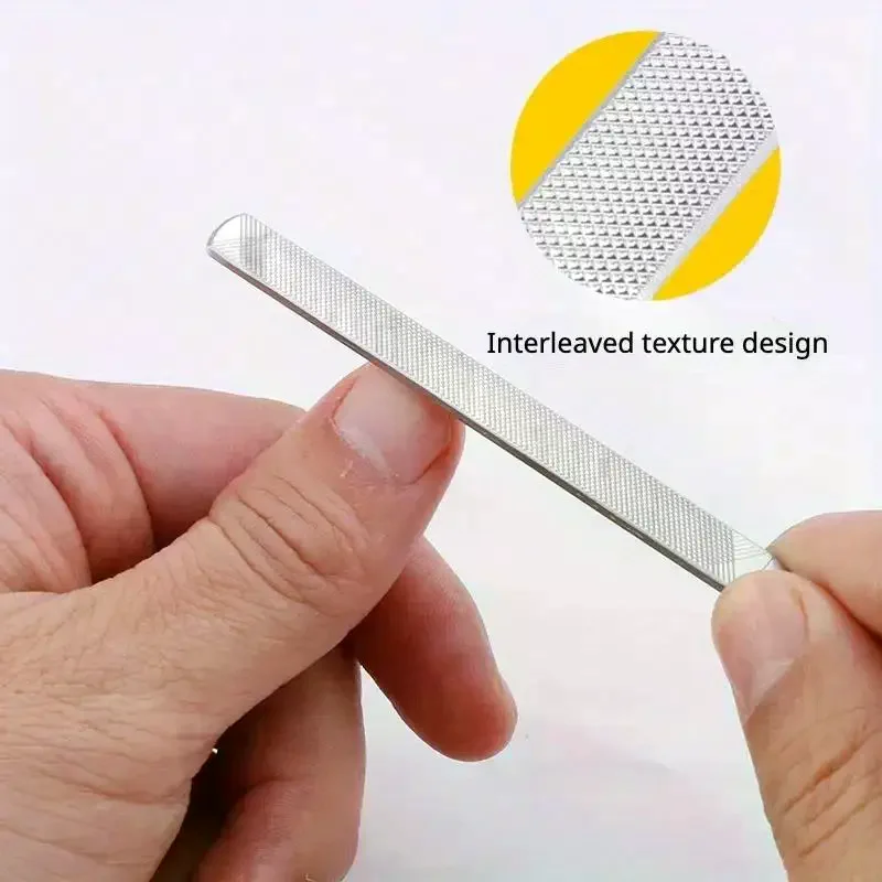 Four-Sided Stainless Steel Nail File,Durable Nail Tool For Shaping And Polishing,Perfect For Salon Use And Home Nail Care