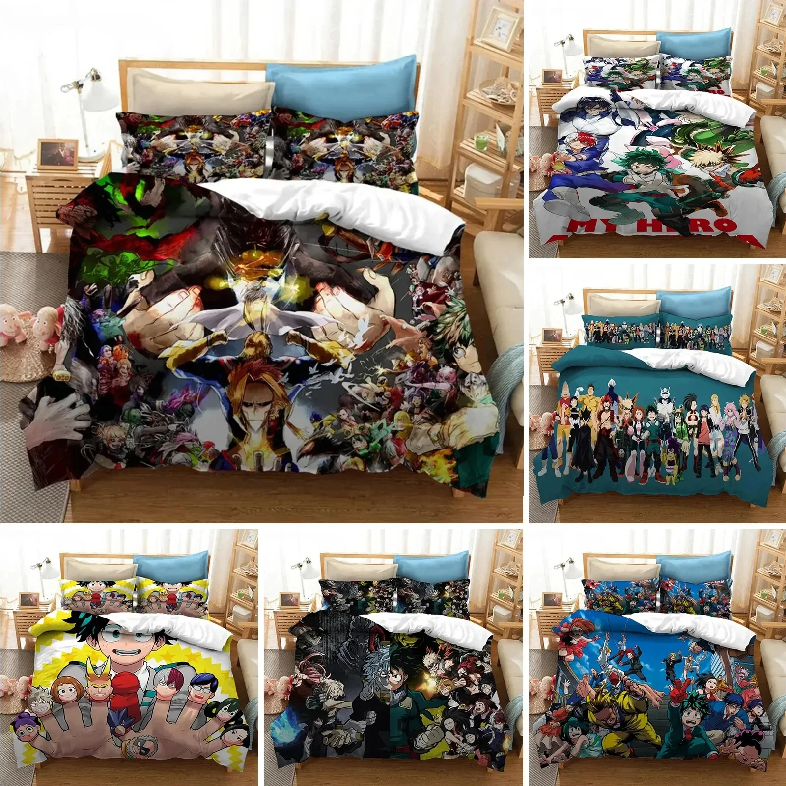 

Anime My Hero Academia Bedding Set Boys Girls Twin Queen Size Duvet Cover Pillowcase Bed Kids Adult Fashion Home Textileextile