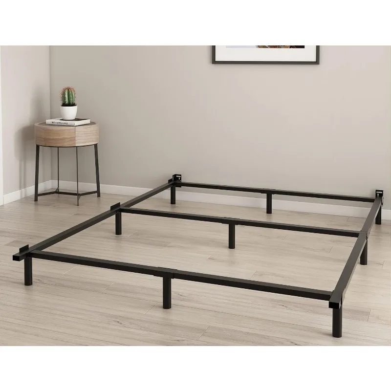 Queen, 7 Inch Metal Basics Bed Frame, Low Profile Base for Box Spring, 9-Leg Support, Noise-Free, Easy Assembly, Black