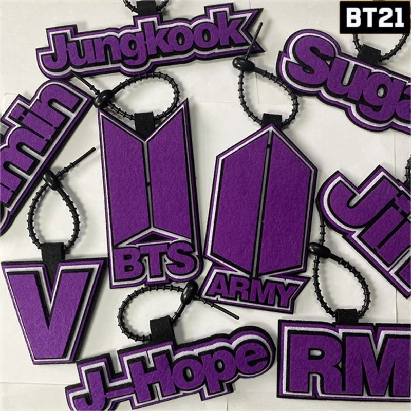 

Personalized BTS Series Cute Creative Letter Pattern Fashionable Versatile Portable Non-Woven Fabric Decorative Pendant Gift